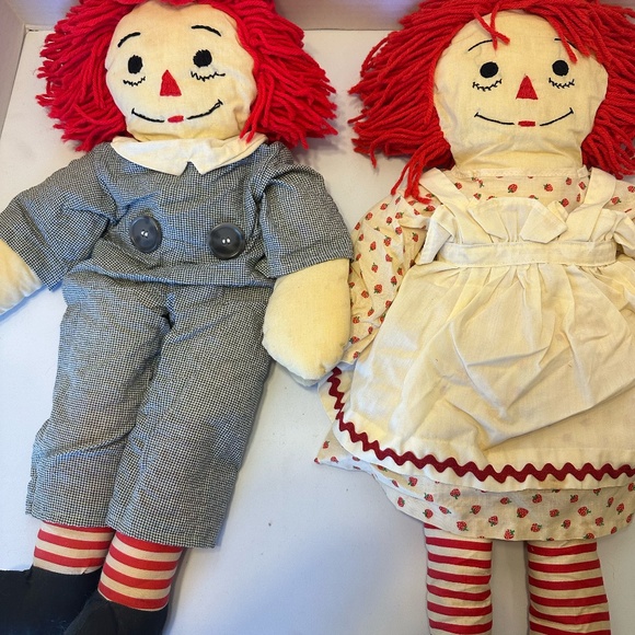 Vintage Raggedy Ann and Andy Handmade doll set  OOAK Plush Soft Toy Stuffed Dol - Picture 2 of 10